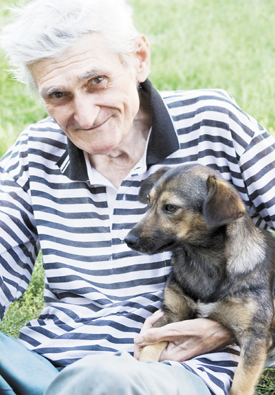 man with dog